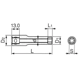 TONE Deep Socket 6 Corners 9.5 mm, 3S-10L image 2
