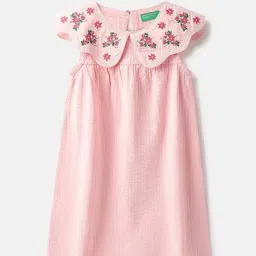 United Colors of Benetton Girls Pink Cotton Dress-picture-41