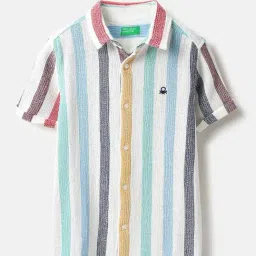 United Colors of Benetton Kids Multicolor Striped Cotton Regular Fit Shirt-picture-33