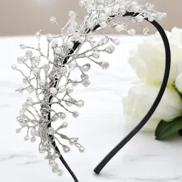 OOMPH White Crystal Bridal Hair Band-image-40