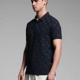 Jack & Jones Men Checked Polo Collar Cotton T-shirt image 3
