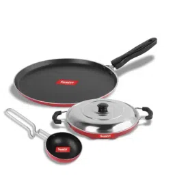 Sumeet Elegant Design Red Aluminium Cookware Set-image-97