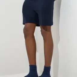 WES Lounge by Westside Navy Relaxed-Fit Mid-Rise Cotton-Blend Shorts-picture-7