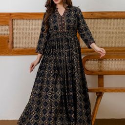 PURSHOTTAM WALA Women Bandhani Printed Anarkali Kurta-picture-27