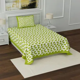 DGSM CRAFT White 144 TC Single Bedsheet with 1 Pillow Covers-picture-14