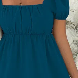 Sugathari Puff Sleeve Georgette A-Line Midi Dress image 2