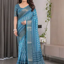 MAHARANI COUTURE Floral Pure Cotton Banarasi Saree image 5