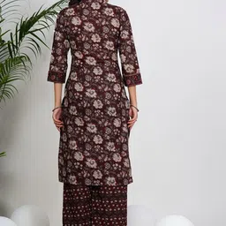 GULMEHAK Women Floral Printed Cotton Kurta with Trousers & Dupatta image 5