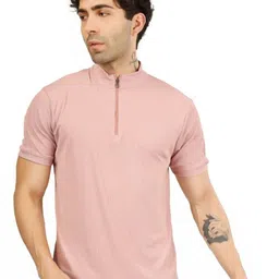 BLUEFICUS Self Design Zipper High Neck Bio Finish T-Shirt-picture-30