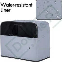 Cotton Visible Sewing Machine Cover With Top Handle And Pockets, Heavy Duty Dust Cover For Most Standard Singer Usha Brother Machines Stitching Machine Silai Machine (Grey, Modern) image 5