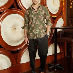 Campus Sutra Men Comfort Printed Withering-Bloom Shirt-image-0