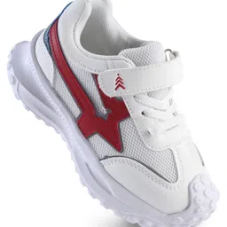 Pine Kids Solid Sneaker Shoes With Velcro Closure - White-picture-39