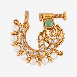 Kushal's Fashion Jewellery Gold-Plated Septum Nosepin image 5