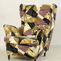 HOKIPO Burgundy Printed Chair Cover-picture-4