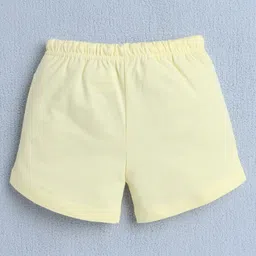 BUMZEE Cotton Pack Of 2 Hearts & Cat Printed Shorts - Yellow & White image 4