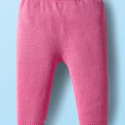 Babyhug Organic Cotton Knit Full Sleeves Front Open Sweater Set with Cap & Butterfly Design - Pink image 4