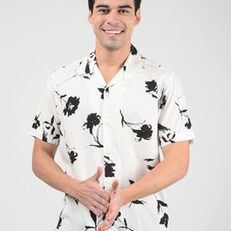 Numero Uno Slim Fit Floral Printed Cuban Collar Casual Shirt-picture-42