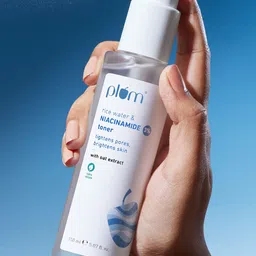 Plum Niacinamide & Rice Water Skin Care Combo - Face Serum 30ml & Toner 150ml image 3