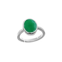 RRVGEM Emerald Panna Stone Loose Gemstone Silver Plated Adjustable Ring-picture-19