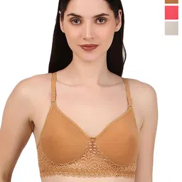 Piylu Women Pack Of 3 Seamless Full Coverage Lightly Padded Bra image 1