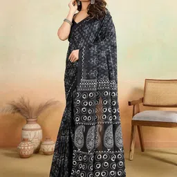 SHANVIKA Ethnic Motifs Printed Pure Cotton Saree image 2