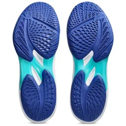 Asics Men's SKY ELITE FF MT 3 White & Asics Blue Indoor Court Shoes image 5