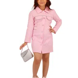 Cutecumber Kids Pink Full Sleeves Knit Dress image 5