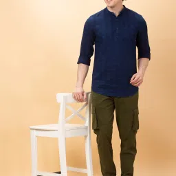 Being Human Navy Slim Fit Shirt image 5