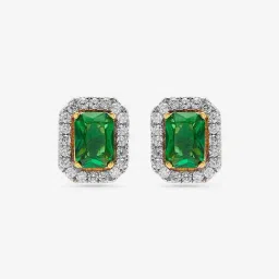 Westside X Pome Elongated Emerald Baguette Gold Plated Lab Diamond Stud Earrings-picture-29