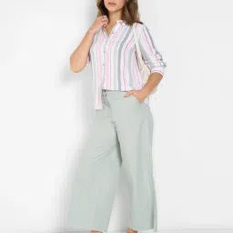 Honey By Pantaloons Seagrass Regular Fit Striped Shirt image 5