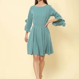 Label Ritu Kumar Sage Green Relaxed Fit Dress-picture-33