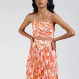 Label Ritu Kumar Ecru Printed Above Knee Fit & Flare Dress-picture-13