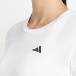 ADIDAS White Printed Sports T-Shirt image 5