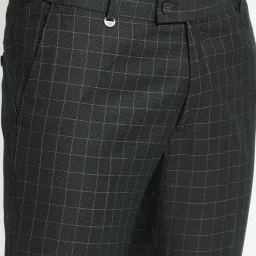 Turtle Black Cotton Tailored Fit Checks Two Piece Suit image 5
