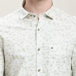 Turtle Grey Cotton Slim Fit Printed Shirt image 5