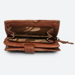 Art N Vintage Volga Cognac Leather Textured  Bi-Fold Wallet for Women image 5