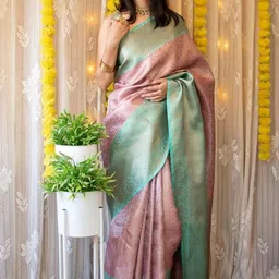 Rangtulika Ethnics Woven Design Zari Silk Cotton Saree-picture-28