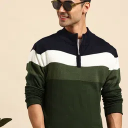 Mast & Harbour Striped Half-Zipper Pullover image 1