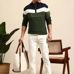 Mast & Harbour Striped Half-Zipper Pullover image 5