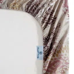 Klotthe Beige 400 TC Cotton Single Elastic Book Fold Bedsheet with Pillow Cover image 5