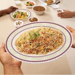 Larah by Borosil Elega Fluted White Opalware 44 Pieces Dinner Set image 5