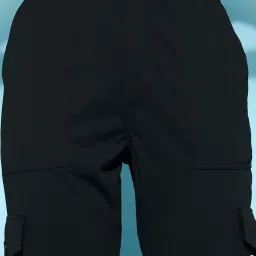 FITHUB Black Relaxed Fit High Rise Cargo Pants image 5