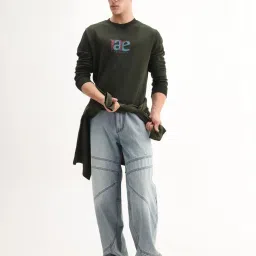 Rare Rabbit Green Regular Fit Printed Sweatshirt image 5