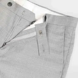 Arrow Grey Slim Fit Checks Trousers image 5