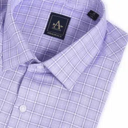Arrow Purple Cotton Slim Fit Checks Shirt image 5