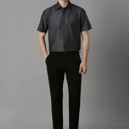 Louis Philippe Black Cotton Regular Fit Shirt image 5