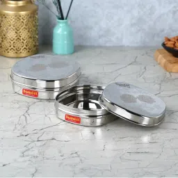 Sumeet Silver Stainless Steel 2 Piece Container image 5