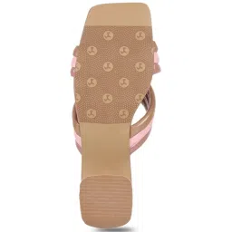 Mochi Women's Peach Cross Strap Sandals image 5