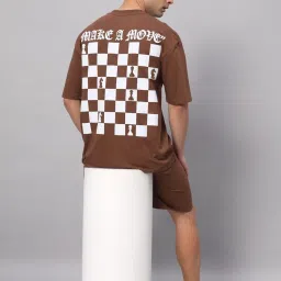 Griffel Brown Cotton Loose Fit Printed Co-Ord Set image 5