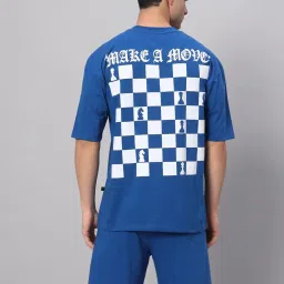 Griffel Blue Cotton Loose Fit Printed Co-Ord Set image 5